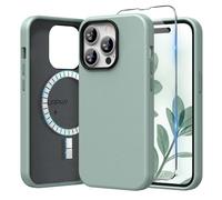 SURPHY Pelle Cover Compatibile con iPhone 14 Pro Max 6.7 Pollici, Custodia in Premium PU Pelle Protettiva Case(con Metallic Buttons & Fodera in Microfibra) per iPhone 14 Pro Max,Cipresso