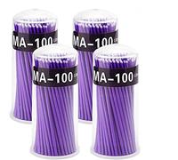 Surplex 400 pezzi Micro Applicatori a Pennello, Quattro Dimensioni Della Testa, 4 Pennelli Color Extension per Extension Ciglia Rimozione, Trucco, Nail Art, Pittura (Viola)