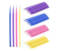 Surplex 400 pezzi Micro Applicatori a Pennello, Quattro Dimensioni Della Testa, 4 Pennelli Color Extension per Extension Ciglia Rimozione, Trucco, Nail Art, Pittura (Viola+Blu+Rosa+Giallo)