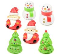 Surplex 6 Pezzi Macchinine Natalizie da Tirare Indietro Mini Auto da Corsa per Bambini Piccole Macchine a Forma di Pupazzo di Neve Albero di Natale e Babbo Natale Pull Back Car per Bambino