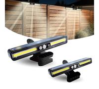 Surplex Confezione da 2 luci solari a clip per esterni, 36 LED con sensore di movimento, impermeabili IP65, 3 modalità di illuminazione, doppio montaggio, lampade solari per recinzione/grondaia
