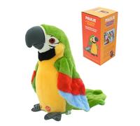 Surplex Giocattolo elettrico parlante pappagallo, ripetere la voce e cantare in inglese, registrazione giocattoli per uccelli animali ali sventolando uccello di peluche, giocattolo educativo