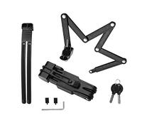 Surplex Lucchetto Pieghevole per Bicicletta, Portabile Catena Compatta Snodabile Antifurto Portatile in Lega di Acciaio con 2 Chiavi e Supporto Bloccabile per Motorrad Bici all' Aperto - Nero