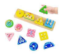 Surplex Montessori Giochi in Legno 1 2 3 4 Anni, Colori Forme Geometriche Gioco di smistamento Giocattolo impilabile con Animali Puzzle, Educativi Giochi per Attività Montessori per Bebè Bambino