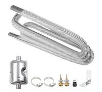 Surplex Silenziatore migliorato con tubo di scarico da 300 cm per generatori di corrente, tubo di scarico per auto, in acciaio inox, con 2 clip per riscaldamento Ebespacher