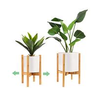 Surplex Stand di Piante, Supporto per Piante Regolabile, Retro Plant Stand Estensibile, Mid Century legno fioriera Holder in Legno, Stile Moderno Flower Stand per Interni ed Esterni (Vaso Non Incluso)