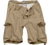 Surplus Combat Vintage Cargo Hombres Shorts Stile Militare Lavato 100% Beige Cot