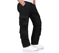 Surplus Uomo Airborne Slimmy Pantaloni Nero Lavato Taglia L