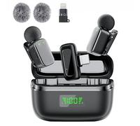 SURPN Microfono Lavalier Wireless per iPhone Android iPad, MiMi Microfono Plug-play con Riduzione del Rumore, per YouTube, TikTok, Vlog, Podcast, Conferenze, Registrazione Video e Live Streaming