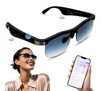 SurPonzin Smart Glasses Pro: traduttore in tempo reale in 110 lingue, Bluetooth 5.4, lenti intercambiabili senza cornice (luce blu/UV), ricarica magnetica, design a orecchio aperto da 38 g, assistente