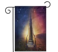 Surreal Escalator Goes Up To The Night Sky Heaven Bandiere Durevole Bandiere Verticale Colore Vivido Flag Per Decorazione Esterno Casa 30X45Cm