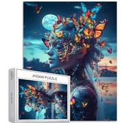 Surreale futuristico donna aliena farfalla capelli lago 1000 pezzi puzzle 68,8 x 50,8 cm adulto adolescente impegnativo arte impegnativa giochi di attività familiari colorato fai da te mestiere puzzle