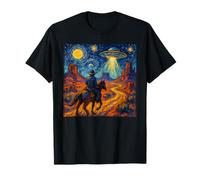 Surreale Spazio Cowboy UFO Alieno Western Trippy Cosmic Art Maglietta