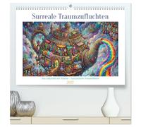 Surreale Traumzufluchten (hochwertiger Premium Wandkalender 2027 DIN A2 quer), Kunstdruck in Hochglanz: Das Labyrinth der Träume - Fantastische Wimmelbilder
