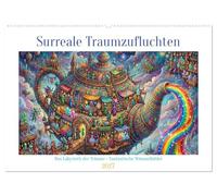 Surreale Traumzufluchten (Wandkalender 2027 DIN A2 quer), CALVENDO Monatskalender: Das Labyrinth der Träume - Fantastische Wimmelbilder