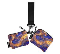 Surrealism A Vast River Of Blue and Gold Stars Portamonete da donna Custodie per carte di credito Grande Capacità Organizzatori di denaro da donna con cinturino da polso per lavoro e viaggi,