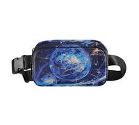 Surrealism Blue-Gold Cosmic Planet - Marsupio a tracolla alla moda per uomini e donne, impermeabile, con cinghia regolabile, per viaggi, vacanze, corsa, Surrealismo Pianeta cosmico blu-oro, Taglia