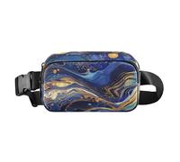Surrealism Un vasto fiume di stelle blu e oro alla moda marsupio a tracolla per uomo donna borsa multiuso da viaggio essenziale da viaggio con tracolla regolabile per viaggi, shopping, corsa,