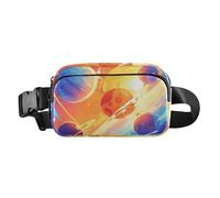 Surrealismo colorato pianeta cosmico alla moda borsa a tracolla per donne uomini mini borsa a tracolla per passaporto con tracolla regolabile per viaggi, palestra, lavoro, surrealismo Pianeta cosmico