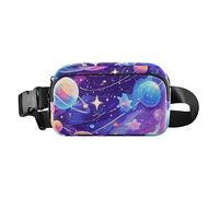 Surrealismo colorato pianeta cosmico alla moda borsa a tracolla per uomo donna mini borsa a tracolla con tracolla regolabile per viaggi, corsa, escursionismo, Surrealismo Colorato Pianeta Cosmico,