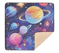 Surrealismo colorato pianeta cosmico grande antiscivolo tappetino da gioco per bambini per interni ed esterni portatile imbottito tappetino per neonati neonati bambini, 127 x 127 cm