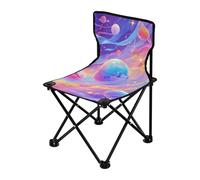 Surrealismo colorato pianeta cosmico portatile sedia da campeggio zaino leggero sedie da zaino include borsa per il trasporto sedia da pesca sul ghiaccio con schienale per viaggiare campeggio