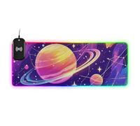 Surrealismo Colorato Pianeta Cosmico Ricarica Wireless Glowing Big Animal Pad per scrivania desktop animale tappetino per mouse grande studio multifunzionale 80x30 cm