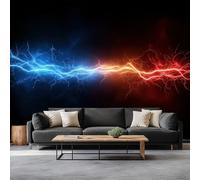 Surrealismo Fulmine Blu-Rosso Carta da Parati In Tessuti non Tessuti 450 x 315 cm Murali, Nero Fotomurale Murale Soggiorno Camera da Letto Cameretta Dei Bambini Decorazione