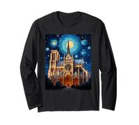 Surrealismo Notte Stellata Cattedrale di Notre-Dame Maglia a Manica