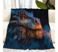 Surrealismo Plaid Coperte Pile Drago Gigante Fantasy Plaid Pile Coperta Divano, Blu Scuro Flanella Super Morbida e Calda Coperta Letto 130 x 150 cm Divano Blanket Peluche Coperte