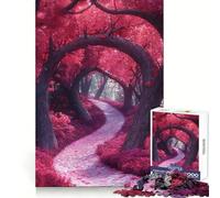 Surrealismo Sentiero nel bosco con alberi Arte naturalistica Puzzle da 1000 pezzi per adolescenti Giocattolo cognitivo Tempo libero leggero Assemblaggio del modello Opera d'arte 38x26cm