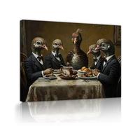 Surrealismo Stravagante Arte Parete Per Il Ringraziamento Decorazioni Per La Casa Uccello Banchetto Cena Tela Arte Parete Per Il Soggiorno Camera Da Letto Decorazione Parete 70x84cm Innerframe