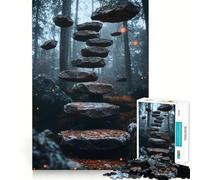 Surrealismo Un sentiero nel bosco conduce a una scala_ Puzzle per adulti 1000 pezzi Gioco stimolante per la mente Divertimento tranquillo Taglio preciso Decorazione murale 38x52cm