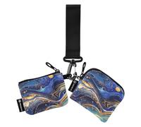 Surrealismo Un vasto fiume di stelle blu e oro Portamonete da donna Custodie per carte Mini Moda Cerniera Portamonete Portafoglio con tasca con cerniera per Lady 2 Packs, surrealismo Un vasto fiume di