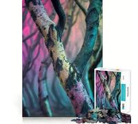 Surrealismo Una foresta dove ogni albero ha un'opera d'arte Puzzle da 1000 pezzi per adolescenti Migliora la memoria Rilassante Divertente Bordo preciso Regalo premuroso 38x52cm