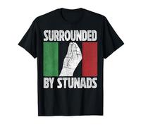 Surrounded by Stunads Funny Italian Hand Gesture Vintage Men Maglietta