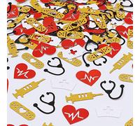 Sursurprise Coriandoli per infermiere, confezione da 200 decorazioni da tavolo per infermieristica, scuola di medicina, laurea, infermiera, settimana, pensionamento, forniture per feste, assortiti,