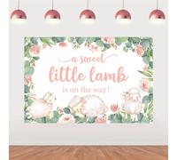 Sursurprise Decorazioni per feste a tema agnello, 1,5 x 0,9 m, a Sweet Little Lamb Is On The Way, sfondo fotografico, per studio fotografico per ragazze, pecore, baby shower, genere neutro forniture
