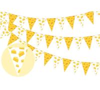 Sursurprise Decorazioni per feste a tema formaggio, 3 pezzi, striscioni triangolari per formaggio, bandierine per maccheroni e formaggio, decorazioni per feste di compleanno