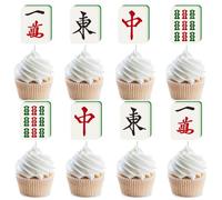 Sursurprise Decorazioni per feste Mahjong, 36 topper per cupcake Mah Jong per giochi di compleanno, celebrazioni, forniture per feste