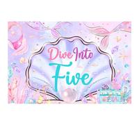 Sursurprise Decorazioni per il 5° compleanno, 1,5 x 0,9 m tuffati in cinque sfondo sirena compleanno banner sotto il mare fotografia sfondo fotografico studio fotografico, ragazze 5 anni forniture per