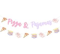 Sursurprise Pizza e pigiama, decorazioni per feste per pizza e pigiama, slumber girls night sleepover pizza food themed baby shower compleanno party forniture
