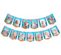 Sursurprise Under The Sea First Birthday Decorations, Under The Sea 1st Birthday Photo Banner from Newborn to 12 mesi Ocean Sea Animal Marine Creature Party Supplies