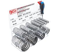BGS Assortimento di fascette stringitubo INOX su pannello, 111pz. Quantità:1