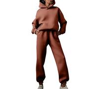 Surttan Completi Donna Sportivi Leggero 2 Pezzi Tute Training Felpa con Cappuccio e Pantalone Ginnastica Tuta Invernale da Donna Palestra Tuta Felpata Sportive Hoodie a Maniche Lunghe Fitness Cotone