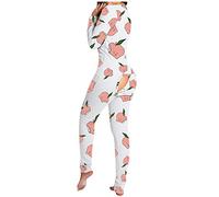 Surttan Pigiama Sexy Pigiama Tuta da Donna Tutina con Apertura Posteriore Monopezzo Autunno Inverno Pigiama Intero con Patta Sexy Pagliaccetto Tuta a Maniche Lunghe Body Oversize Onesie Pajamas