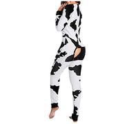 Surttan Pigiama Sexy Pigiama Tuta da Donna Tutina con Apertura Posteriore Monopezzo Autunno Inverno Pigiama Intero con Patta Sexy Pagliaccetto Tuta a Maniche Lunghe Body Oversize Onesie Pajamas