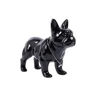 suruim Statua Di Bulldog Inglese in Resina Scultura Bulldog Francese Decorazione Per La Casa Moderna Figurine Da Collezione Art Dog Statua Bulldog Figurine in Resina Artigianato (nero, 24 cm)