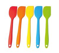 Surus Equipment Set 5 Spatole Silicone Cucina 21 cm Multicolore, Leccapentole con Struttura in Acciaio Inox, Resistenti Fino a 250°C, Sicure per Padelle Antiaderenti, Lavabili e Sicure per il Cibo