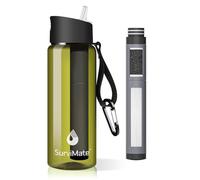 SurviMate Bottiglia d'acqua filtrata ultra filtrata, 0,01 μm, portatile, con filtraggio a 4 fasi, per sopravvivenza, campeggio, escursionismo, escursioni, bevande, emergenze